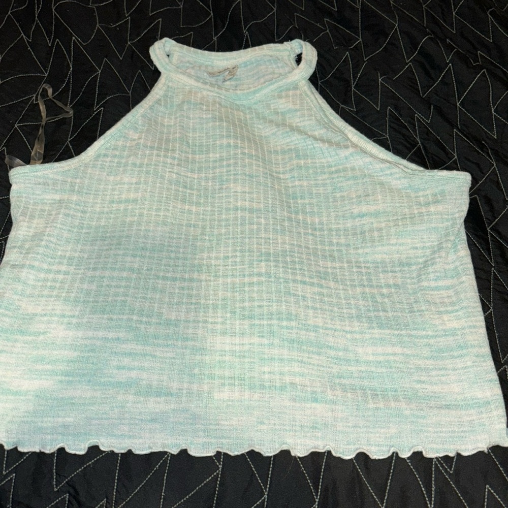 New NWT Mudd girls xxl high neck tank wide ribbed tank top blue green
